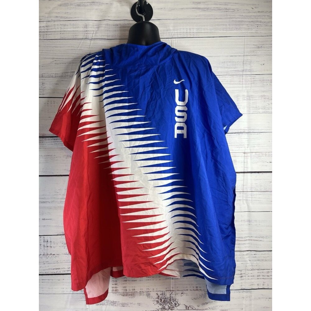 Nike Poncho Team USA Mens Marathoner Repel Jacket Rain CoatWindbreaker Small/Med
